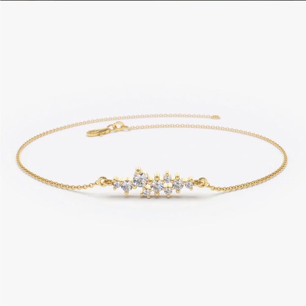 Ferko’s 14k Diamond Cluster Bracelet - Yellow Gold 7in